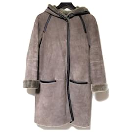 Autre Marque Abrigo con capucha de shearling 23ku