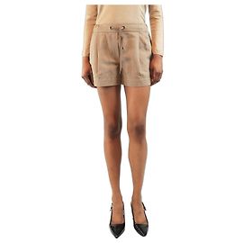 Brunello Cucinelli Braune Falten-Minishorts - Größe UK 6
