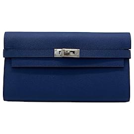 Cartera Hermès Kelly en piel Epsom Azul Ágata