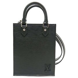 Louis Vuitton Petit Sac Plat em Epi preto