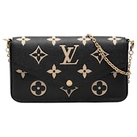 Pochette Felicie in pelle Monogram Empreinte bicolore nero Louis Vuitton