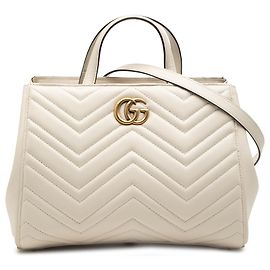 Bolso Gucci White Small GG Marmont Matelasse en piel de becerro