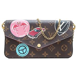 Louis Vuitton Pochette Felicie Monogram World Tour Braun