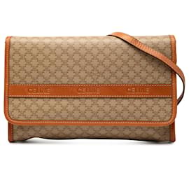 Céline Celine Beige Macadam Tela Rivestita Crossbody