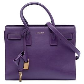 Bolso Saint Laurent Purple Baby Leather Sac De Jour