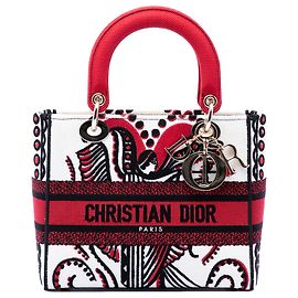 Cupidon Lady D Lite in tela ricamata bianco Medium di Dior