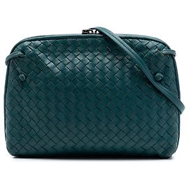 Bottega Veneta Blue Nappa Intrecciato Nodini Crossbody