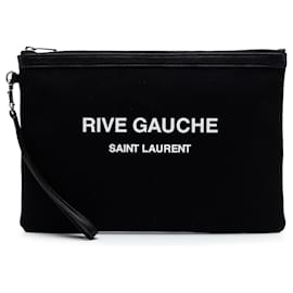 Clutch Saint Laurent in tela nera Rive Gauche