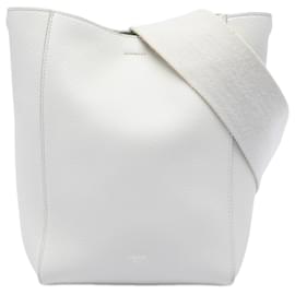 Céline Borsa a secchiello Seau Sangle in pelle di vitello a grana morbida bianca Celine Small