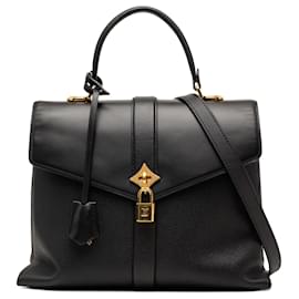 Louis Vuitton Rose Des Vents MM in pelle di vitello granulata e liscia nera