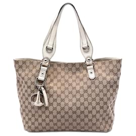Tote Icon Bit in tela GG beige di medie dimensioni Gucci
