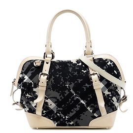 Borsa Foley Burberry Gray Floral Beat Check Nylon e Patent