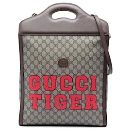 Borsa Gucci Beige GG Supreme Web Tiger