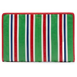 Clutch Bazar in agnello verde Balenciaga