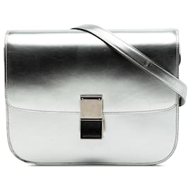 Céline Celine Silver Medium Calfskin Classic Box