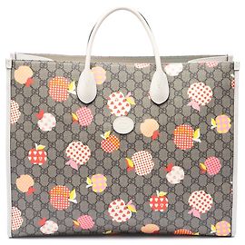 Gucci Beige Large GG Supreme Les Pommes Apple and Heart Interlocking G Tote