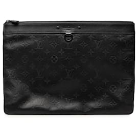 Pochette Discovery Louis Vuitton Monogram Shadow nero