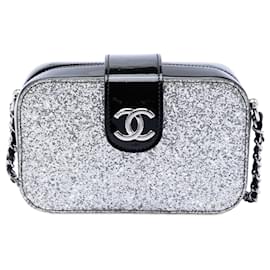 Bolso Camera Chanel Silver Glitter Patent Evening On The Moon