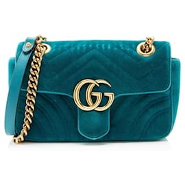 Borsa Gucci Matelasse Velvet GG Marmont Small Flap