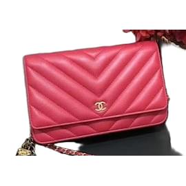 Chanel Lucky Chain Wallet on Chain (WOC) Pelle Lychee Fucsia