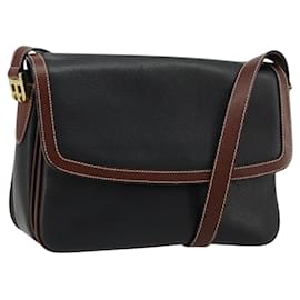 Borsa a Spalla BALLY in Pelle Nera e Oro Auth 177531A - Bally