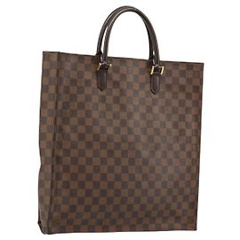LOUIS VUITTON Damier Ebene Sac Plat Hand Bag N51140 LV Auth BA12381
