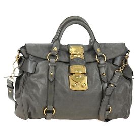 Borsa Miu Miu in pelle 2way Grigio Oro Auth 177717SAM