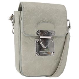 LOUIS VUITTON Taurillon Vertical Wearable Wallet Bag Gray M82568 LV Auth 178538V