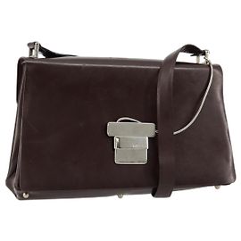 Borsa a Spalla GUCCI in Pelle Vernice Marrone Argento 001 3444 1746 Auth ep14378