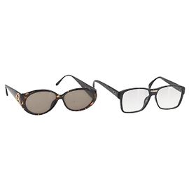 Occhiali da sole Christian Dior plastica 2 Set Black Brown Auth bs34885