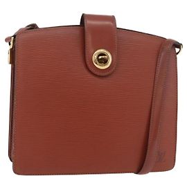 LOUIS VUITTON Epi Capuchin Shoulder Bag Marrone M52343 LV Auth bs34963