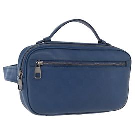 LOUIS VUITTON Damier Infini Ambreil Bag Leather Blue N41354 LV Auth 178019A