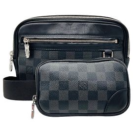 Borsa a tracolla Scott in tela rivestita Damier Graphite / Nero e pelle Louis Vuitton con pochette