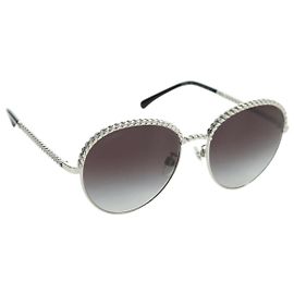 Occhiali da sole CHANEL metallo Tonalità argento 4242 CC Auth 177100V
