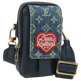 Pochette Doppio Telefono Louis Vuitton Denim LVxNIGO Blue M81060 Auth 170550SM