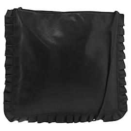 Sac à bandoulière Miu Miu en cuir noir Auth 177550