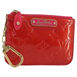 LOUIS VUITTON Vernis Pochette Cles NM Portafoglio Monete Rose Pop M93637 LV Auth 177069