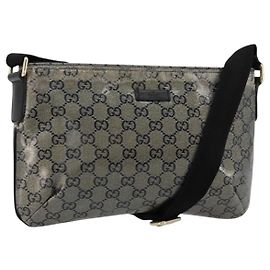 Borsa a tracolla GUCCI GG in tela rivestita con cristalli Navy Gold 189749 Auth am11494A