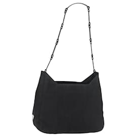 Borsa a Spalla PRADA Nylon Nero Argento Auth bs34797