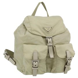 Zaino PRADA Nylon Avorio Argento Autentico am11437