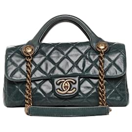 Chanel 19 Castle Rock Small Flap Bag Smaragdgrün Lammleder