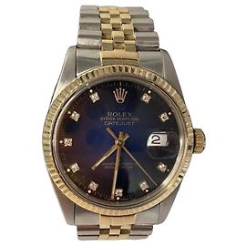 Rolex Datejust 16013 Bitono Esfera Azul Diamantes