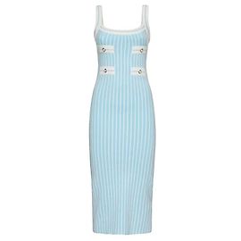 Alessandra Rich Nadelstreifen Strickkleid