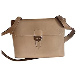 Borsa Saddle Hermès in pelle beige