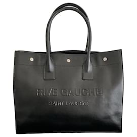 Saint Laurent Rive Gauche Borsa Tote in Pelle Nera