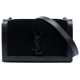 Sac Monogram Book en daim noir Saint Laurent