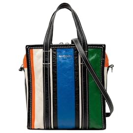 Balenciaga Bazar Shopper Satchel aus blauem Lammleder XS