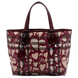 Burberry Gracie Tote aus beschichtetem Canvas mit Red House Check-Muster