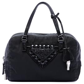 Borsa a mano con perline in Tessuto nero Prada