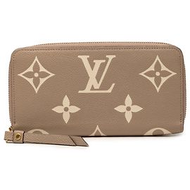Louis Vuitton Brauner Bicolor Monogram Empreinte Giant Zippy Wallet